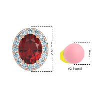 Classic Oval Halo Stud Earrings