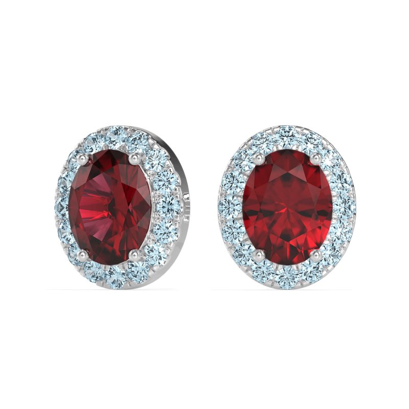 Classic Oval Halo Stud Earrings