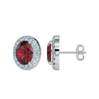 Classic Oval Halo Stud Earrings