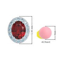 Classic Oval Halo Stud Earrings