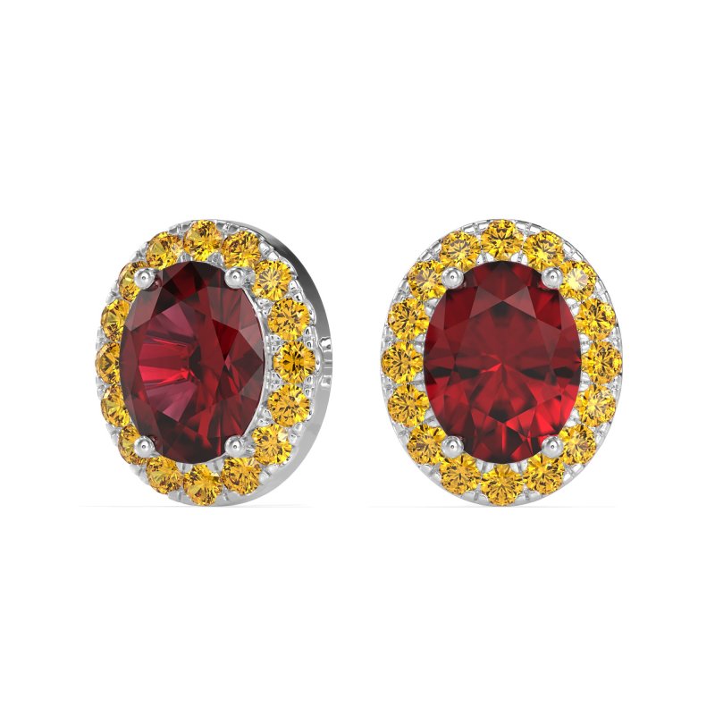 Classic Oval Halo Stud Earrings