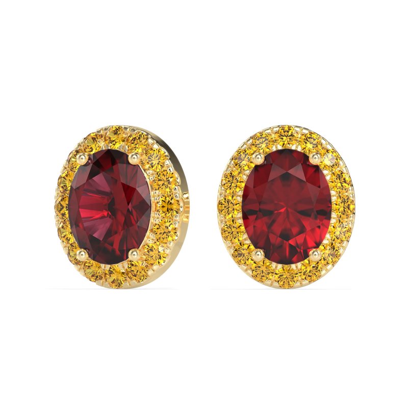 Classic Oval Halo Stud Earrings