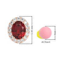 Classic Oval Halo Stud Earrings