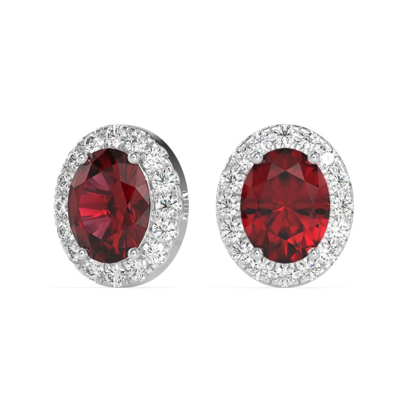 Classic Oval Halo Stud Earrings