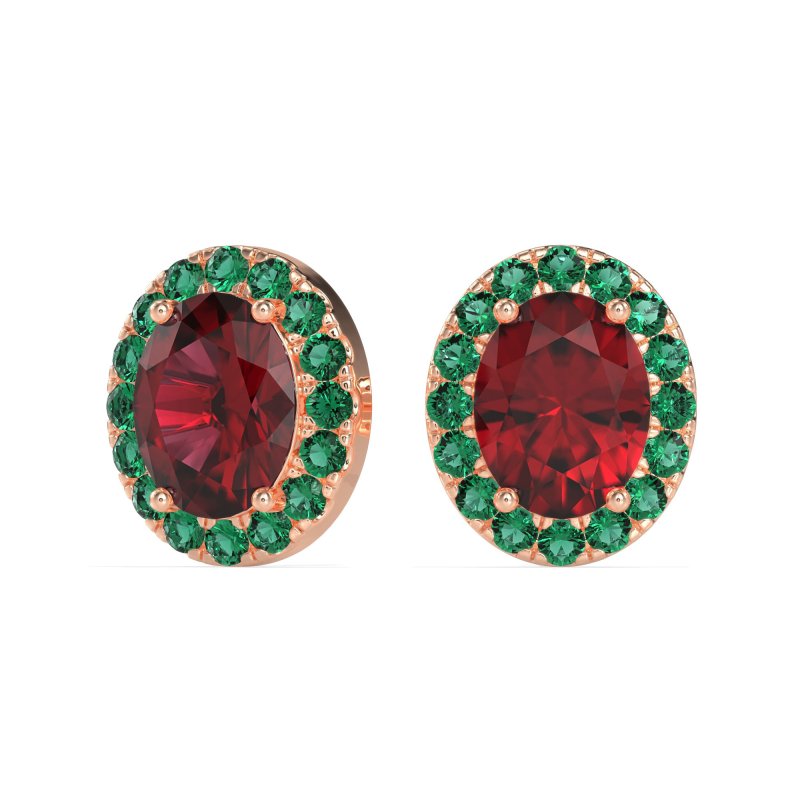 Classic Oval Halo Stud Earrings