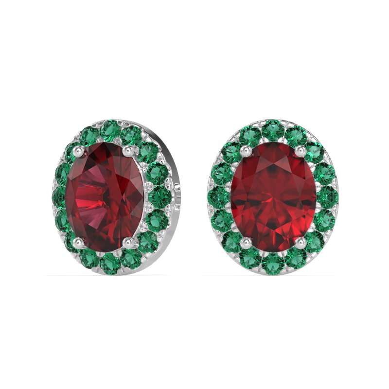 Classic Oval Halo Stud Earrings