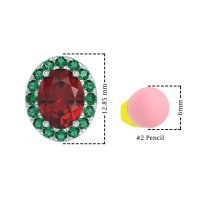 Classic Oval Halo Stud Earrings