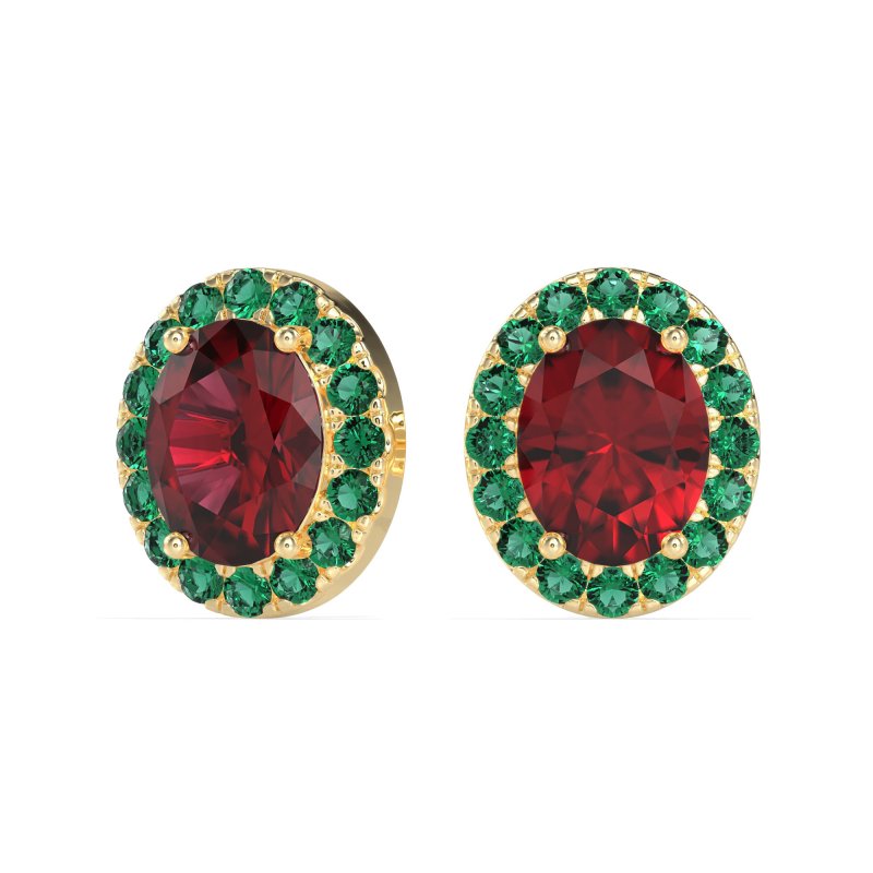 Classic Oval Halo Stud Earrings