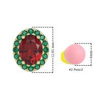 Classic Oval Halo Stud Earrings