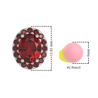 Classic Oval Halo Stud Earrings