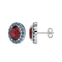 Classic Oval Halo Stud Earrings