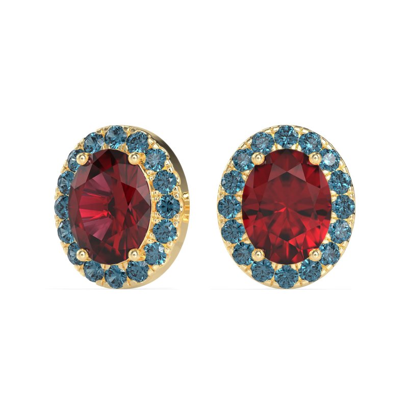 Classic Oval Halo Stud Earrings