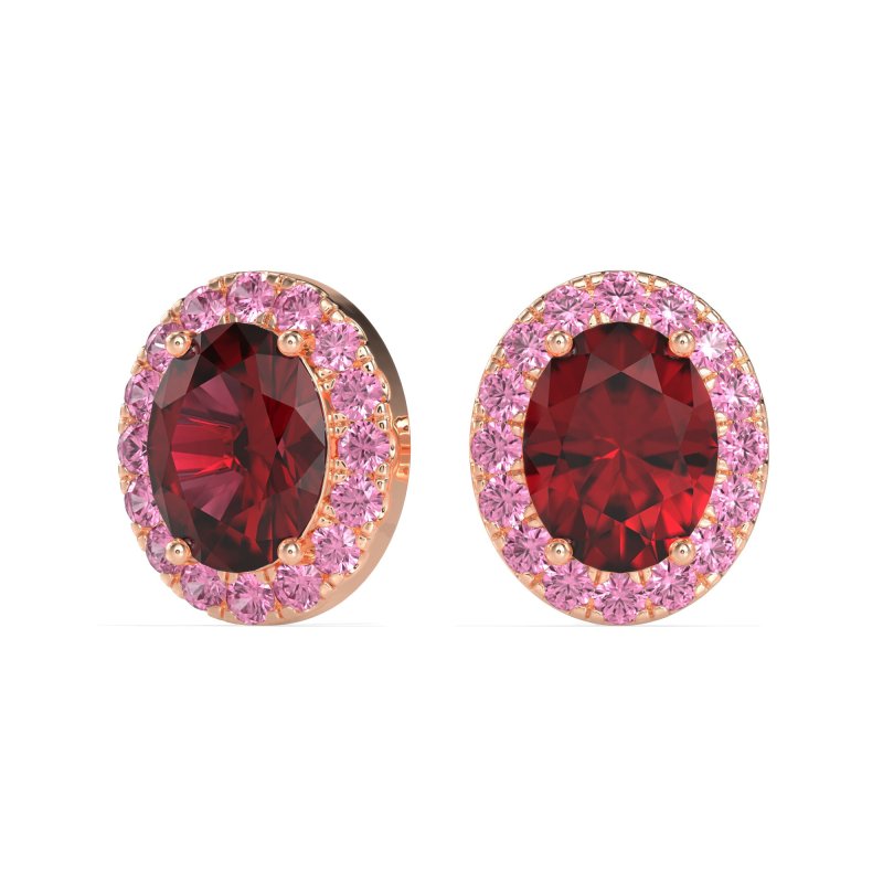 Classic Oval Halo Stud Earrings