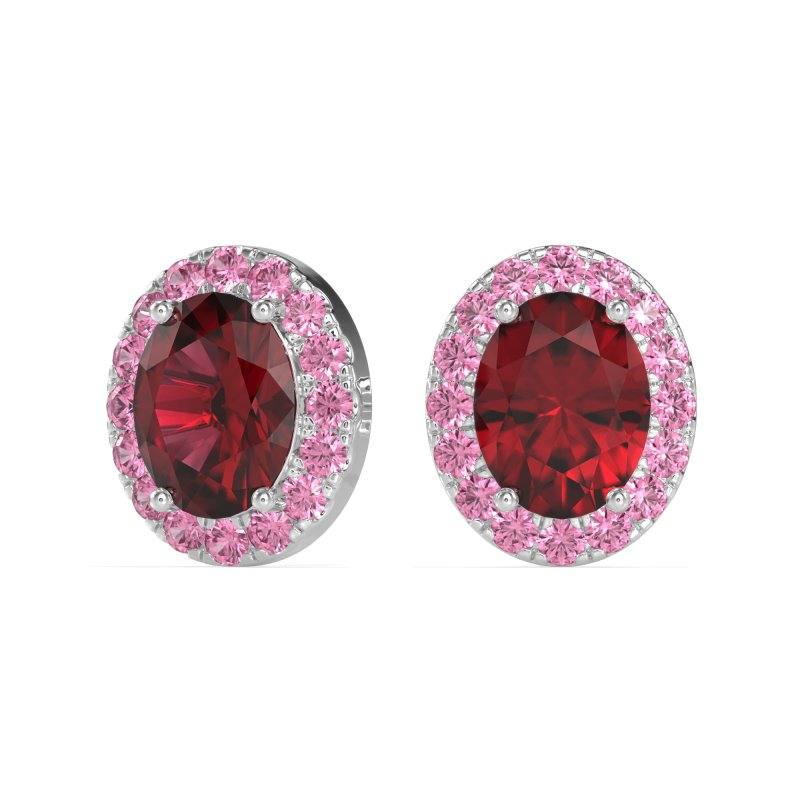 Classic Oval Halo Stud Earrings