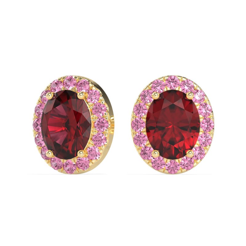 Classic Oval Halo Stud Earrings