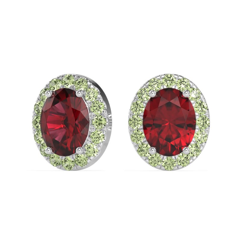 Classic Oval Halo Stud Earrings