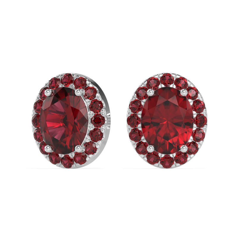 Classic Oval Halo Stud Earrings
