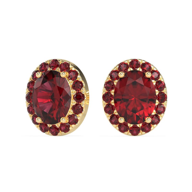Classic Oval Halo Stud Earrings