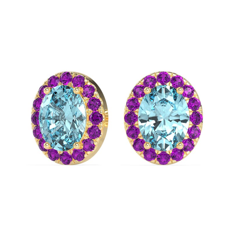 Classic Oval Halo Stud Earrings