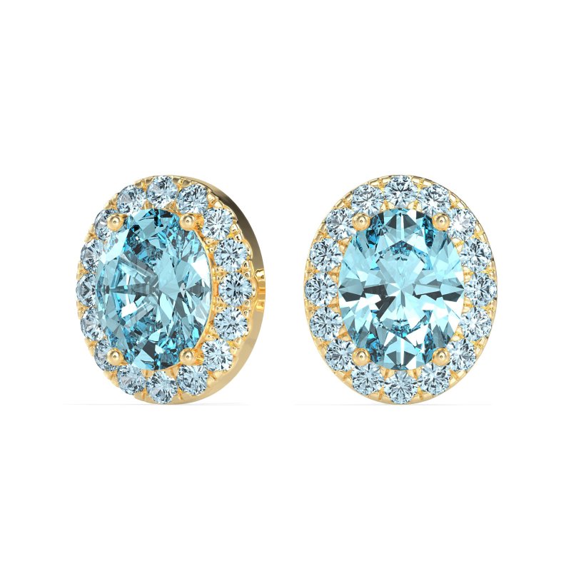 Classic Oval Halo Stud Earrings