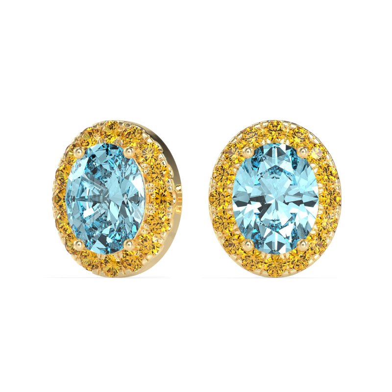 Classic Oval Halo Stud Earrings