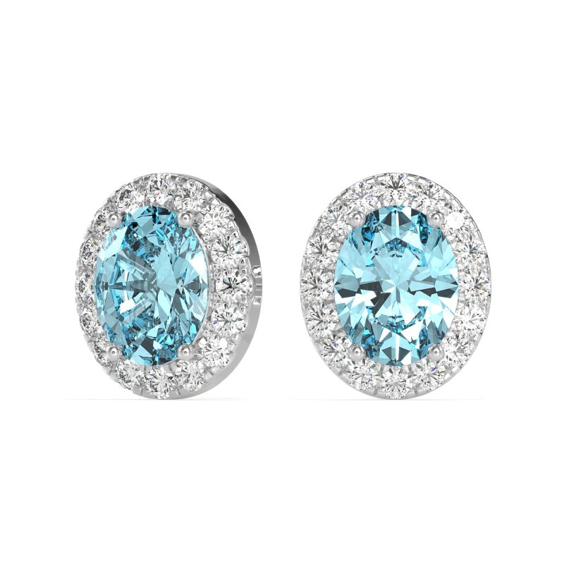 Classic Oval Halo Stud Earrings