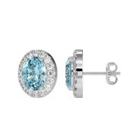Classic Oval Halo Stud Earrings