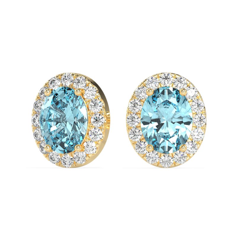 Classic Oval Halo Stud Earrings