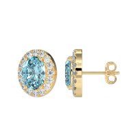 Classic Oval Halo Stud Earrings