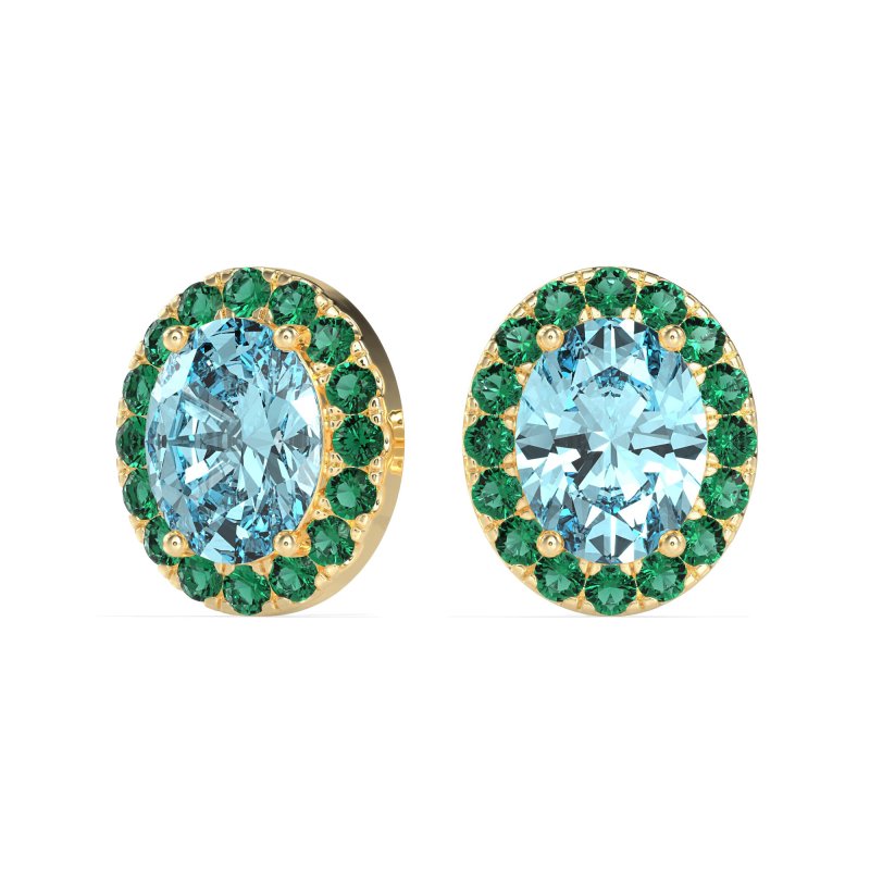 Classic Oval Halo Stud Earrings