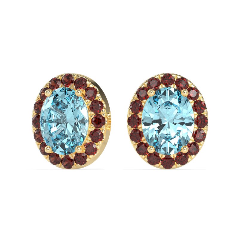 Classic Oval Halo Stud Earrings
