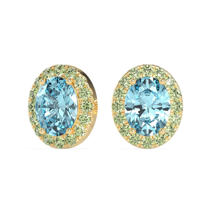 Classic Oval Halo Stud Earrings