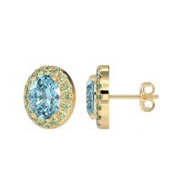 Classic Oval Halo Stud Earrings
