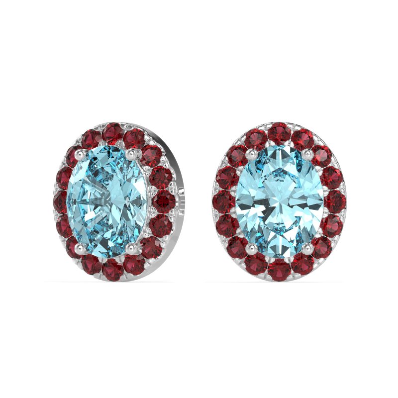 Classic Oval Halo Stud Earrings
