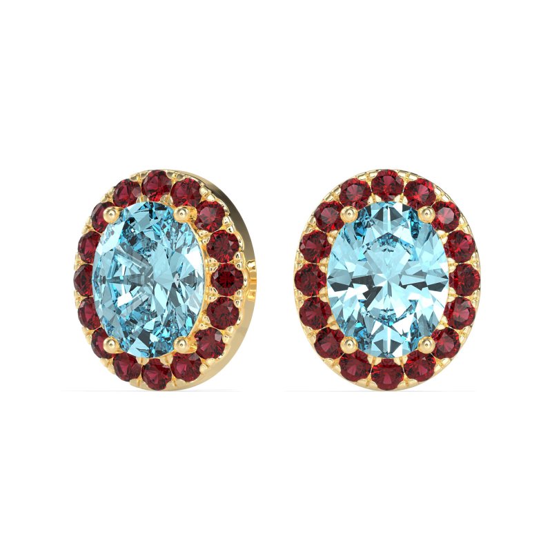 Classic Oval Halo Stud Earrings