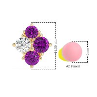Multi-Size Four Stone Stud Earrings