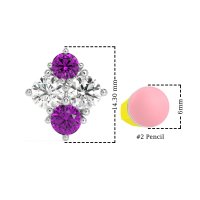 Multi-Size Four Stone Stud Earrings