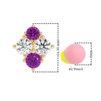 Multi-Size Four Stone Stud Earrings