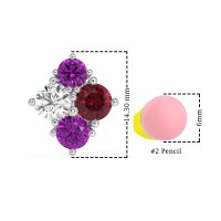 Multi-Size Four Stone Stud Earrings