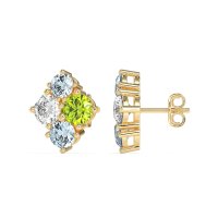Multi-Size Four Stone Stud Earrings
