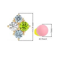 Multi-Size Four Stone Stud Earrings
