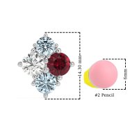 Multi-Size Four Stone Stud Earrings
