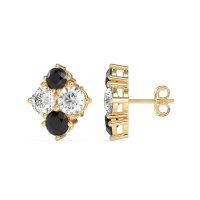 Multi-Size Four Stone Stud Earrings