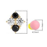 Multi-Size Four Stone Stud Earrings