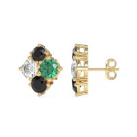 Multi-Size Four Stone Stud Earrings