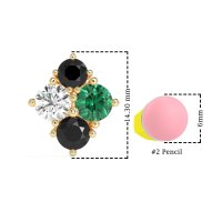 Multi-Size Four Stone Stud Earrings