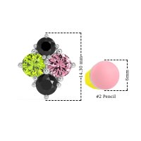Multi-Size Four Stone Stud Earrings