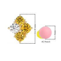 Multi-Size Four Stone Stud Earrings