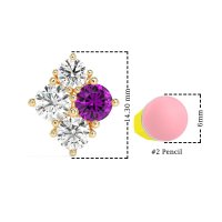 Multi-Size Four Stone Stud Earrings