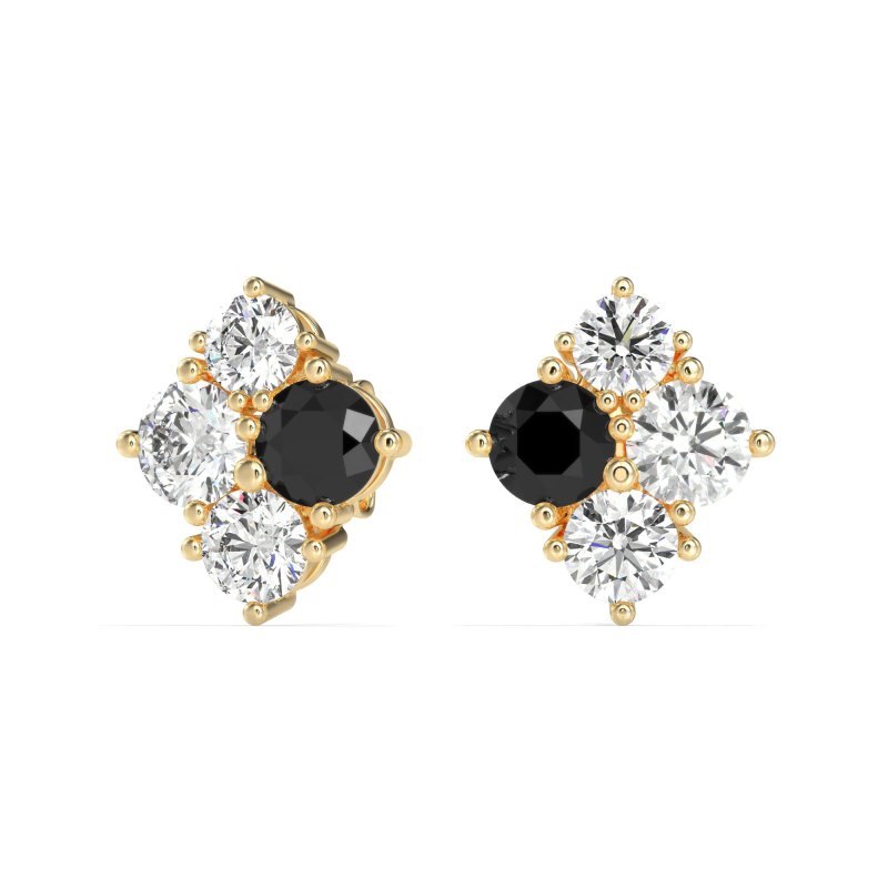 Multi-Size Four Stone Stud Earrings